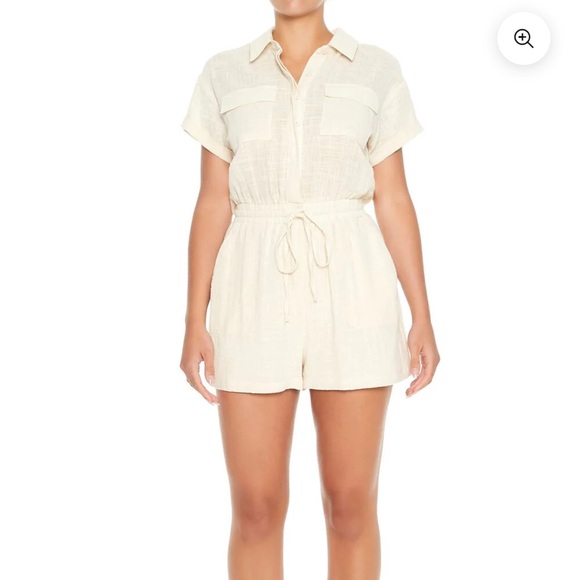 Forever 21 Pants - Forever 21 Gauze Tie-Waist Romper